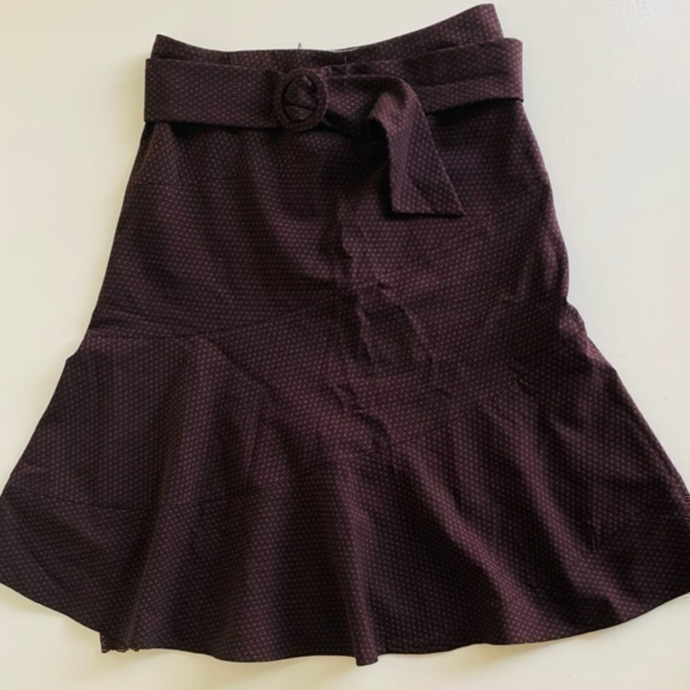 Anthropologie brown belted skirt size 6